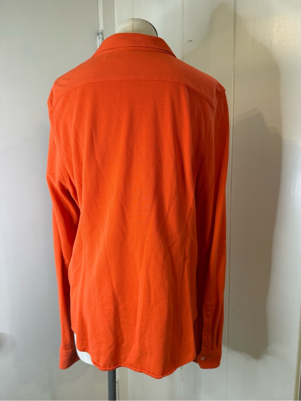 Lauren Ralph Lauren Bright Orange knit button down Shirt Sz XL - Picture 3 of 4